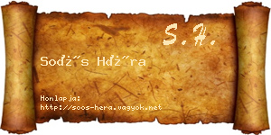 Soós Héra névjegykártya